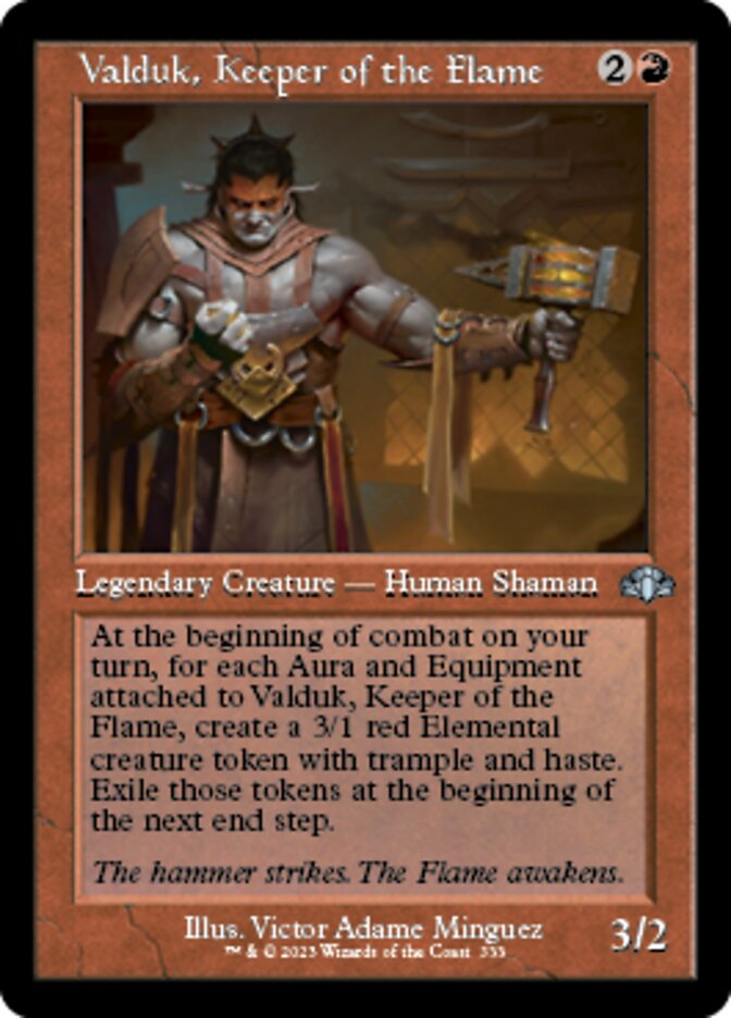 Valduk, Keeper of the Flame (OLD-FRAME BONUS SHEET)