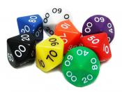 Dice d100 avilable in 5 colors