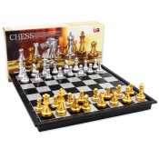 Шахматы серебряно-золотые складные на магните